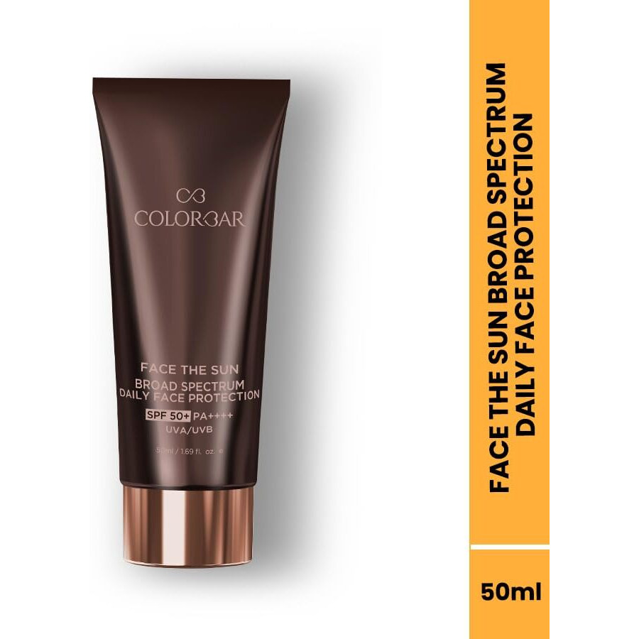 Colorbar Face The Sun Broad Spectrum Daily Face Protector, 50 Ml | Enriched With Olive Leaf Extract And Vitamin E | 100% Vegan, Paraben Free And Cruelty Free