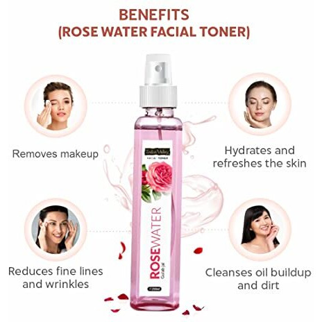 Indus Valley Natural Rose Water/Skin Toner - Organic Gulab Jal- Chemical Free, Pack Of 250 Ml