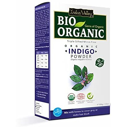 Indus Valley Bio Organic Natural And Pure Indigo Powder | Indigofera Tinctoria, Herbal Henna Powder With Amla Powder | Indian Gooseberry For Hair Care - (100G*3300G) Combo