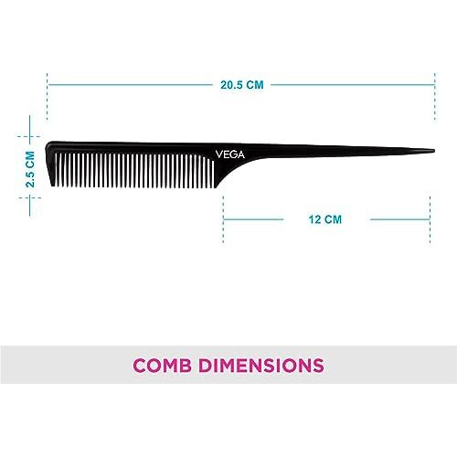 Vega Tail Comb (Pack Of 2), Color May Vary