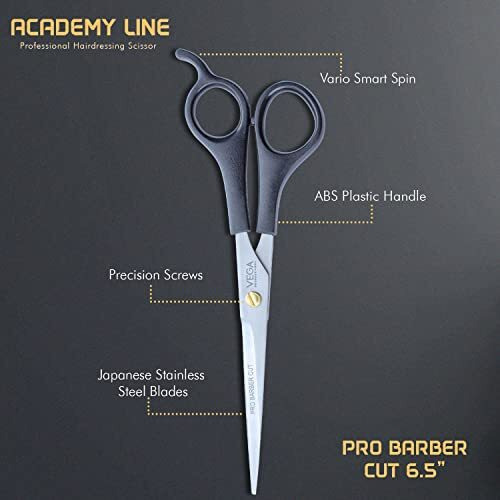 Vega Professional Pro Barber Cut 6.5 Academy Line Hairdressing Scissor(Vpvsc-32), Multicolor
