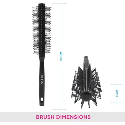 Vega Round Brush For Men & Women, (R3-Rb), Color May Vary
