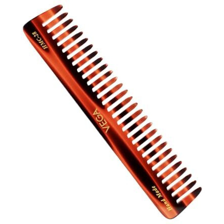 Vega Tortoise Shell Pattern With 1 Row Detangling Comb, Brown