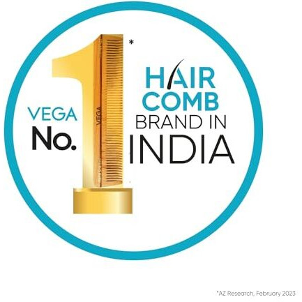 Vega Tortoise Shell Pattern Half Coarse And Half Fine Pocket Hair Comb,Handmade, (India's No.1* Hair Comb Brand)For Men And Women, (Hmc-120D)