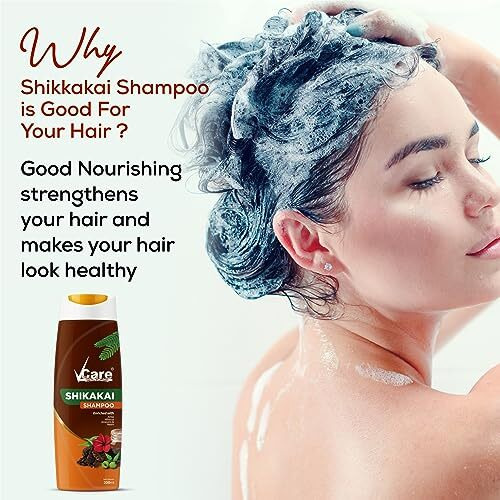 Vcare Shikakai Shampoo With Goodness Of Aloe Vera & Neem, Amla, Hibiscus, Shikakai For Strong & Healthy Hair, For Men And Women - 200Ml (Pack Of 3)