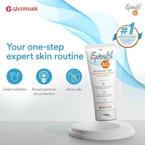 Episoft Ac Lightweight Moisturizer With Microencapsulated Spf 30 Sunscreen|Acne Safe|All Skin Types|Paraben & Fragrance Free|Dermatologist Prescribed|Suitable For Men & Women's|125Gm,1 Count