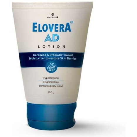 Elovera Ad Moisturising Lotion 100Ml | For Dry Skin | With Ceramides & Probiotic| Nourishes And Restores Skin Barrier | Dermatologically Tested | Hypoallergenic