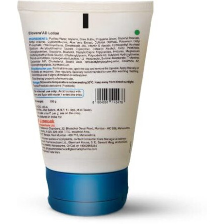 Elovera Ad Moisturising Lotion 100Ml | For Dry Skin | With Ceramides & Probiotic| Nourishes And Restores Skin Barrier | Dermatologically Tested | Hypoallergenic