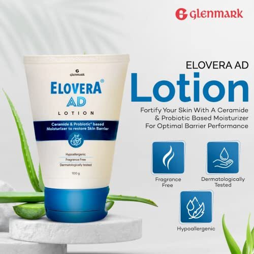 Elovera Ad Moisturising Lotion 100Ml | For Dry Skin | With Ceramides & Probiotic| Nourishes And Restores Skin Barrier | Dermatologically Tested | Hypoallergenic