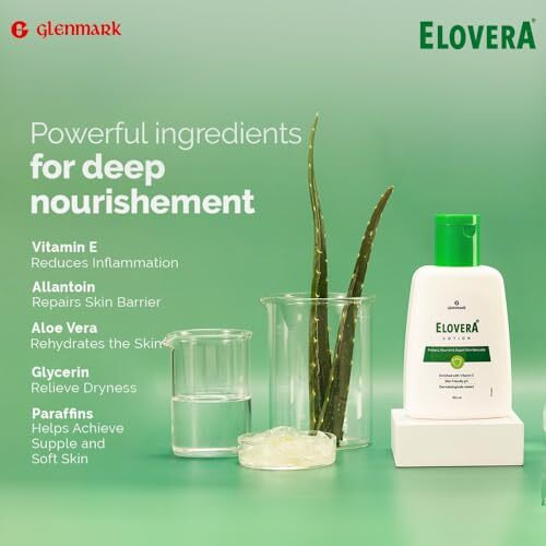 Elovera Lotion With Aloe Vera & Vitamin E, Intense Moisturising Formula, Hydrates, Lightens Blemishes And Makes Skin Soft And Healthy, Non-Greasy, 150 Ml