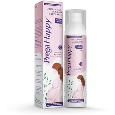 Prega Happy | Stretch Mark Skin Care For Pregnancy (100Gm) | Soothes Itching | Non-Greasy | Paraben-Free