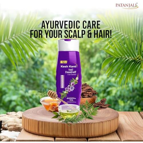 Patanjali Kesh Kanti Anti Dandruff Hair Cleanser 180Ml, Natural Nourishing Shampoo, Herbal Care For Healthy Hair, Scalp Cleansers For Men And Women, All Hair Types