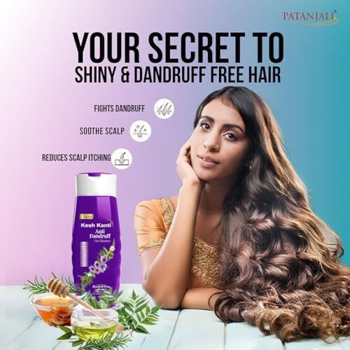 Patanjali Kesh Kanti Anti Dandruff Hair Cleanser 180Ml, Natural Nourishing Shampoo, Herbal Care For Healthy Hair, Scalp Cleansers For Men And Women, All Hair Types