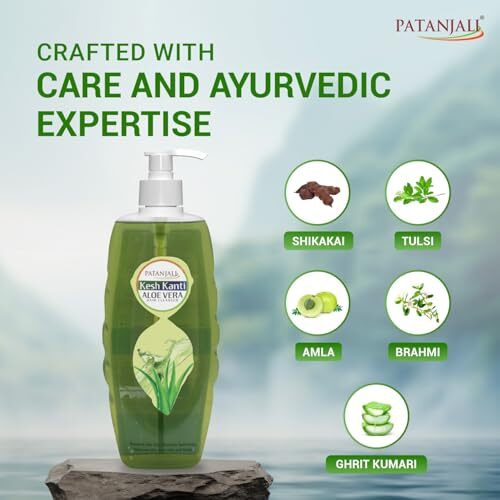 Patanjali Kesh Kanti Aloevera Shampoo 450Ml, Herbal Hair Cleanser For Dandruff Control (Pack Of 2)