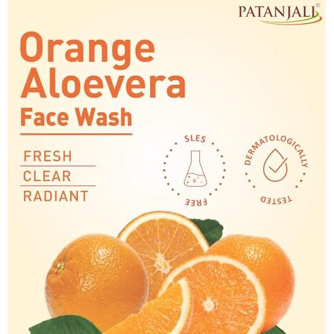 Patanjali Orange Aloevera Face Wash 100G, Gentle Cleanser Removes Dirt Oil Refreshes Skin Natural Care For All Skin Types
