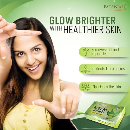 Patanjali Neem Kanti Herbal Body Cleanser Soap For Men And Women (150G, Pack Of 4), Moisturizing & Deep Cleansing, Natural Neem Soap For Dry Skin