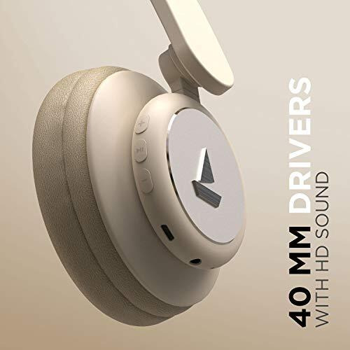 Boat Rockerz 450R On-Ear Headphones With 15 Hours Battery, 40Mm Drivers, Padded Ear Cushions, Easy Access Controls And Voice Assistant(Hazel Beige)