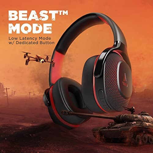 Boat Rockerz 425 Bluetooth Wireless Over Ear Headphones With Mic And Boat Signature Sound, Beast Mode For Gaming, Enx Tech, Asap Charge, 25H Playtime, Bluetooth V5.2 (Active Black)