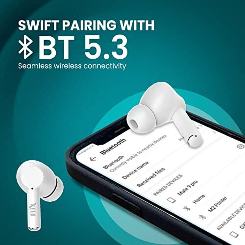 Flix(Beetel Newly Launched Nitro Buds T20 In-Ear Tws,Bt V5.3,Quad Mic & Environmental Noise Cancellation,13Mm Super Bass Drivers,40Ms Low Latency Gaming,Upto 22Hrs Playtime,Ipx3,Voice Assist(White)