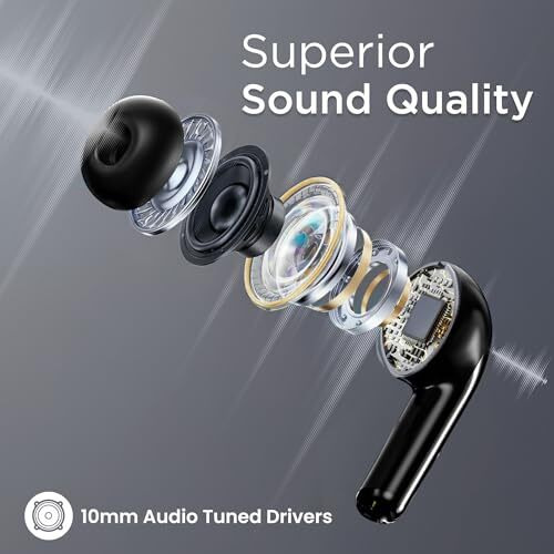 Flix (Beetel T16 Nitro Buds True Wireless In Ear, Bluetooth V5.3(Quick Paring), 10Mm Super Bass Drivers, Ipx4 Rated, Dual Mic, Touch Controls, 50Hrs Playback, Ai Voice Assistant (Xtw-T16)(Black/Grey)