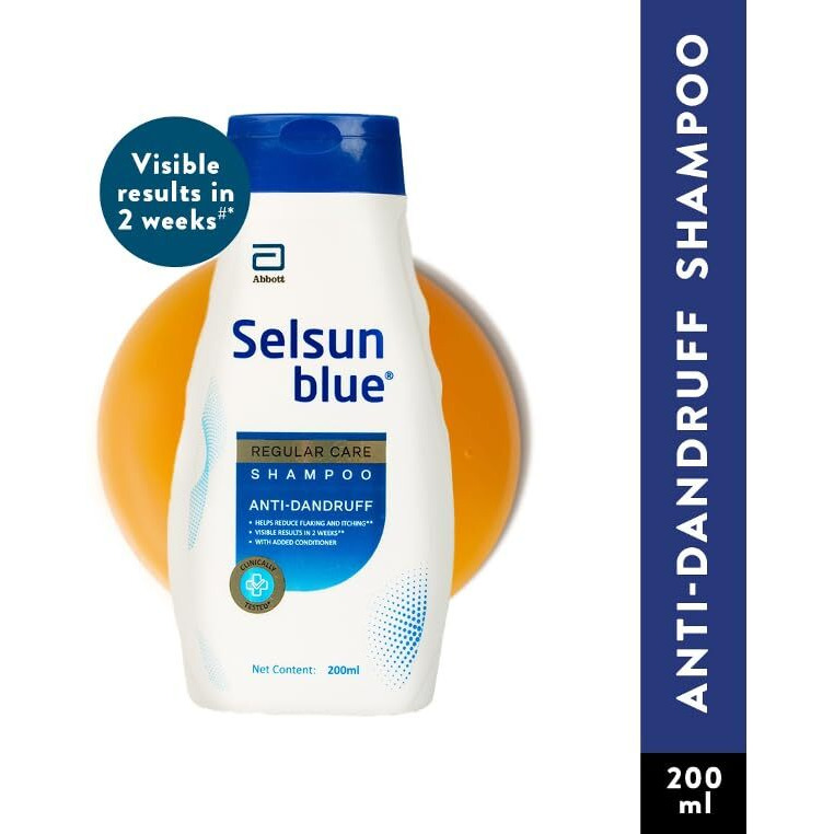 Selsun Blue Regular Care Shampoo For Men And Women With Added Conditioner, Helps Reduce Flaking And Itching, Control Dandruff, 200 Ml (Pack Of 1)