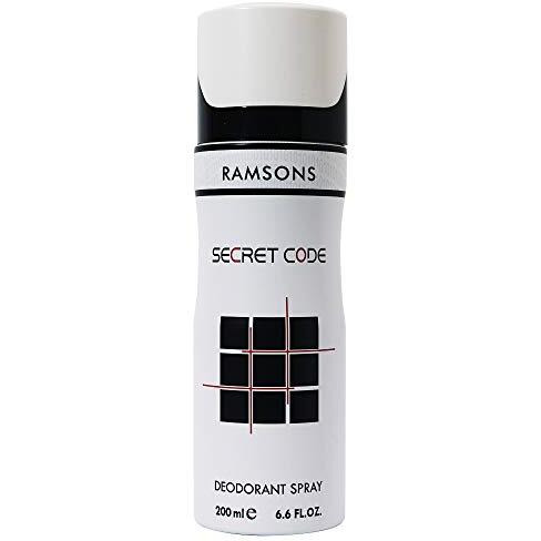 Ramsons - Secret Code Deodorant Spray | 200 Ml | Body Perfume For Men | Tn - Fresh Lime, Grapefruit, Leafy Green, Orange Flower | Mn - Rose, Jasmine, White Flower | Bn - Woody, Leathery, Musk, Amber
