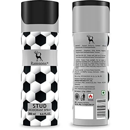 Ramsons - Stud Deodorant Spray | 200 Ml | Body Perfume For Men | Tn - Bergamot, Pineapple, Lavender, Orange Blossom | Mn - Jasmine, Rose, Lilly Of The Valley, | Bn - Amber, Leathery, Woody, Musk