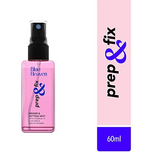 Blue Heaven Prep & Fix 2 In 1 Primer + Makeup Fixer | Infused With Aloe Vera And Vitamin-E | Setting Spray & Primer For Face Makeup 60Ml
