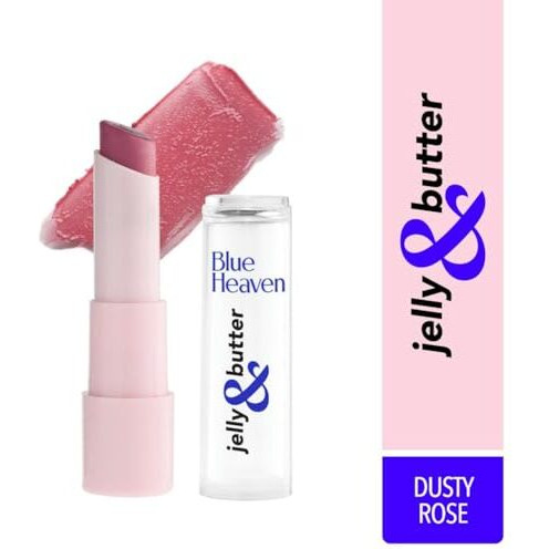 Blue Heaven Jelly & Butter Lip Balm Infused With Jojoba Oil, Shea Butter + Vitamin E, Smoothens Dry & Chapped Lips, Fades Pigmentation, Soften & Smoothes Plums Lips, Dusty Rose, 3G