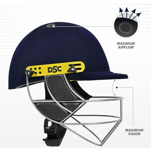 Dsc Combat Cricket Helmet For Mens, Color  Nvay, Size  Medium, Navy