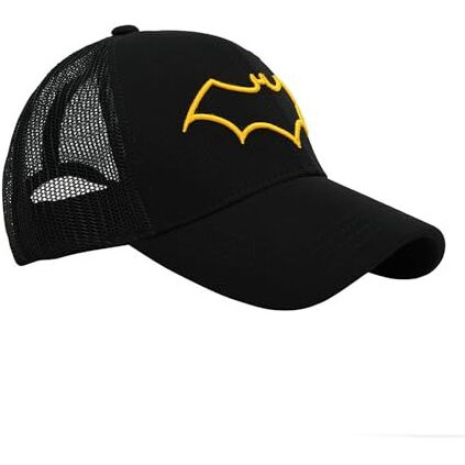 Bz Headwear Batman Snapback Trucker Caps With Mesh For Men And Women| Sport Adjustable Unisex Caps- Black (Pack Of 1) (Summer Caps, Gym Caps, Outdoor Caps,)