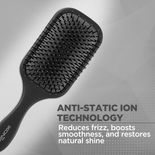 Ikonic Professional Paddle Hair Brush Big- Nylon Ball-Tip Pins, Anti-Static, Antifrizz, Ion Bristles For Gentle Detangling, Enhanced Shine -For Men & Women, Salon/Personal Grooming, Straightening