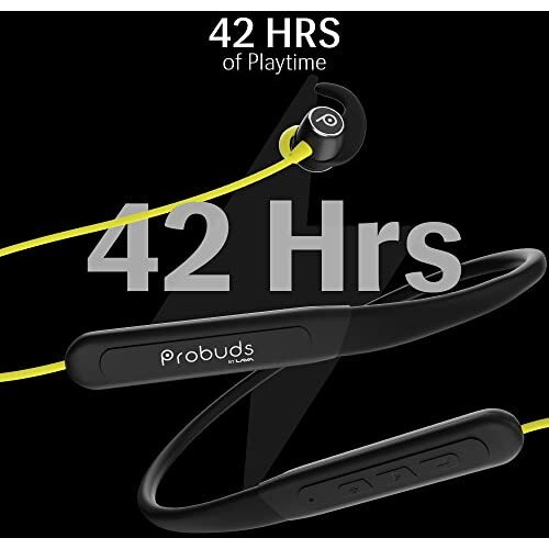 Lava Probuds N11 Bluetooth Neckband With Dash Switch & 42 Hrs Playtime, Quick Charge Technology(10Min  13Hrs), Ipx6 Rating, 12 Mm Drivers And Pro Game Mode(Firefly Green)
