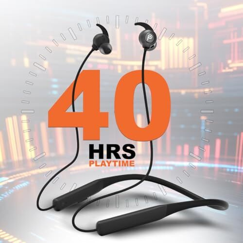 Probuds N32 Wireless Bluetooth Neckband (With Mic) | 40+ Hrs Playtime | Enc | Dual Device Pairing | 10 Mins Fast Charge | 10Mm Driver With Heavy Bass | Water Resistant (Ipx6) | Bt V5.3 (In Ear, Black)