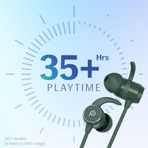 Probuds N41 Wireless Bluetooth Neckband (With Mic) | 35+ Hrs Playtime | Enc | 12 Hrs Fast Charge In 10 Mins | Water Resistant (Ipx6) | Bt V5.3 | 50Ms Low Latency | Dual Device Pairing (Forest Green)