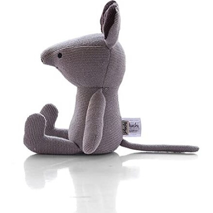 Pluchi Jerry Cotton Knitted Stuffed Soft Toys For Babies & Kids(Cool Grey & Tan)