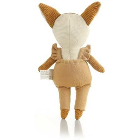 Pluchi Classy Fox- Cotton Knitted Stuffed Soft Toy (Mustard & Ivory)