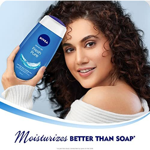 Nivea Fresh Pure 125 Ml Body Wash| Shower Gel With Sea Minerals And Care Oil | Pure Glycerin For Instant Soft & Summer Fresh Skin|Microplastic Free |Clean, Healthy & Moisturized Skin