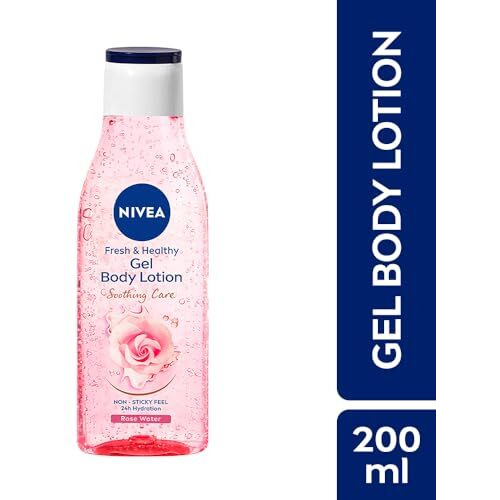 Nivea Gel Body Lotion 200 Ml | Rose | Refreshing Care For 24H Hydration | Non-Sticky | Fast Absorbing For Fresh And Healthy Skin
