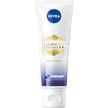 Nivea Luminous Even Glow Night Cream With Thiamidol And Hyaluronic Acid For Dark Spots Reduction And Deep Moisturization, Even Skin Tone, Reduces Dullness| 40Ml
