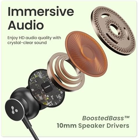 Ambrane Type C Wired In Ear Earphones With In-Line Mic For Clear Calling,1.2M Cable,10Mm Dynamic Drivers For Boostedbass,Control Buttons For Iphone 15,Samsung&Type C Devices (Stringz 38C, Purple)