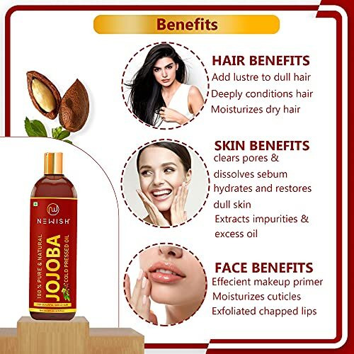 Newish Cold Pressed Jojoba Oil For Skin & Hair Growth - Virgin & Unrefined 200Ml