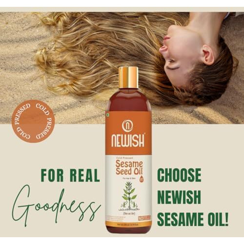Newish Cold Pressed Sesame Oil For Hair, Skin And Massage (Til Ka Tel/Til Oil,Gingelly Oil,) 100% Pure & Natural 200Ml