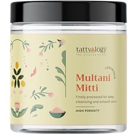 Tattvalogy Multani Mitti Powder | Fuller's Earth | 100% Natural | Rich In Calcium | For Face Mask And Hair Mask | Bentonite Clay | Cleanses Skin | Suitable For All Skin Types | In Plastic Jar - 200 Gm