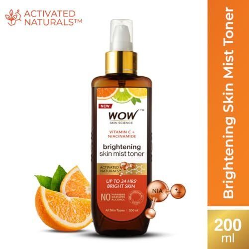 Wow Skin Science Vitamin C Skin Mist Toner With Lemon Essential Oil, Orange Essential Oil With Hazel & Aloe Vera Extracts - For All Skin Types - No Parabens, Silicones, Mineral Oil & Sulphates - 200Ml