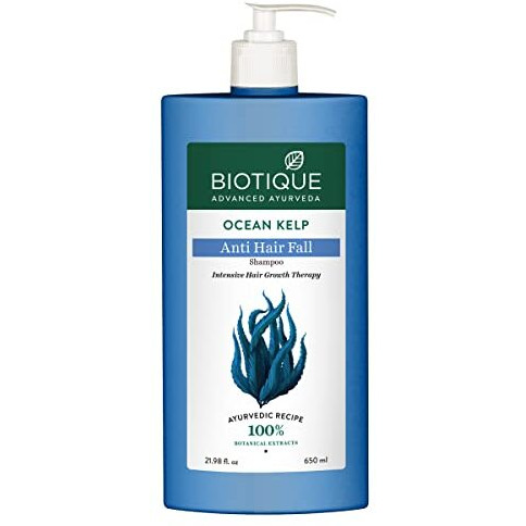 Biotique Ocean Kelp Anti Hairfall Shampoo | Intensive Hair Growth Therapy| Anti Hairfall Shampoo That Maintains Shine |100% Botanical Extracts | Suitable For All Hair Types |650Ml
