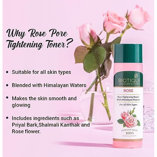 Biotique Bio Rose Pore Tightening Toner With Himalayan Water For All Skin Type 120 Ml
