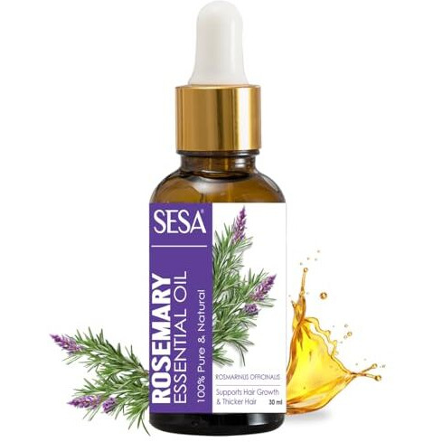 Sesa Rosemary Essential Oil For Hair Growth Nourishes Skin Hair Fall Control Oil For Women And Men 100% Pure & Natural Rosemary Oil, 30 Ml
