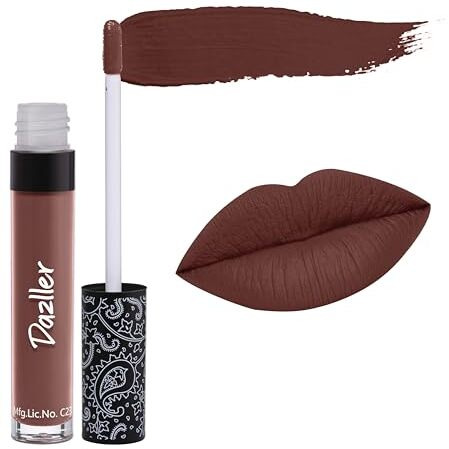 Dazller All Day Lipcolour|Moisturizing Kokum Butter|Brown Matte Liquid Lipstick For Women|Non-Transfer|8Hr Stay|Dlc025 Hazelnut Cup|6G
