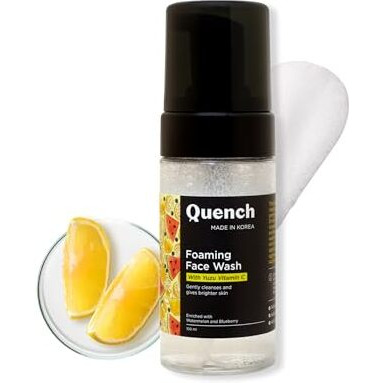 Quench Yuzu Vitamin C Foaming Face Wash For Brighter & Glowing Skin (3X More Vitamin) | Removes Makeup, Dirt & Impurities | Gently Exfoliates | Prevents Acne & Blackheads | Made In Korea (100Ml)